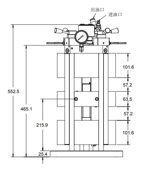 100mm液壓臺(tái)虎鉗立柱 4面式